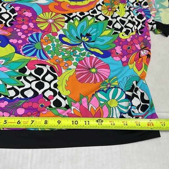 Trina Turk Multicolor Balboa Tunic Swim Cover Beach Tropical Womens Size Large - Picture 10 of 11